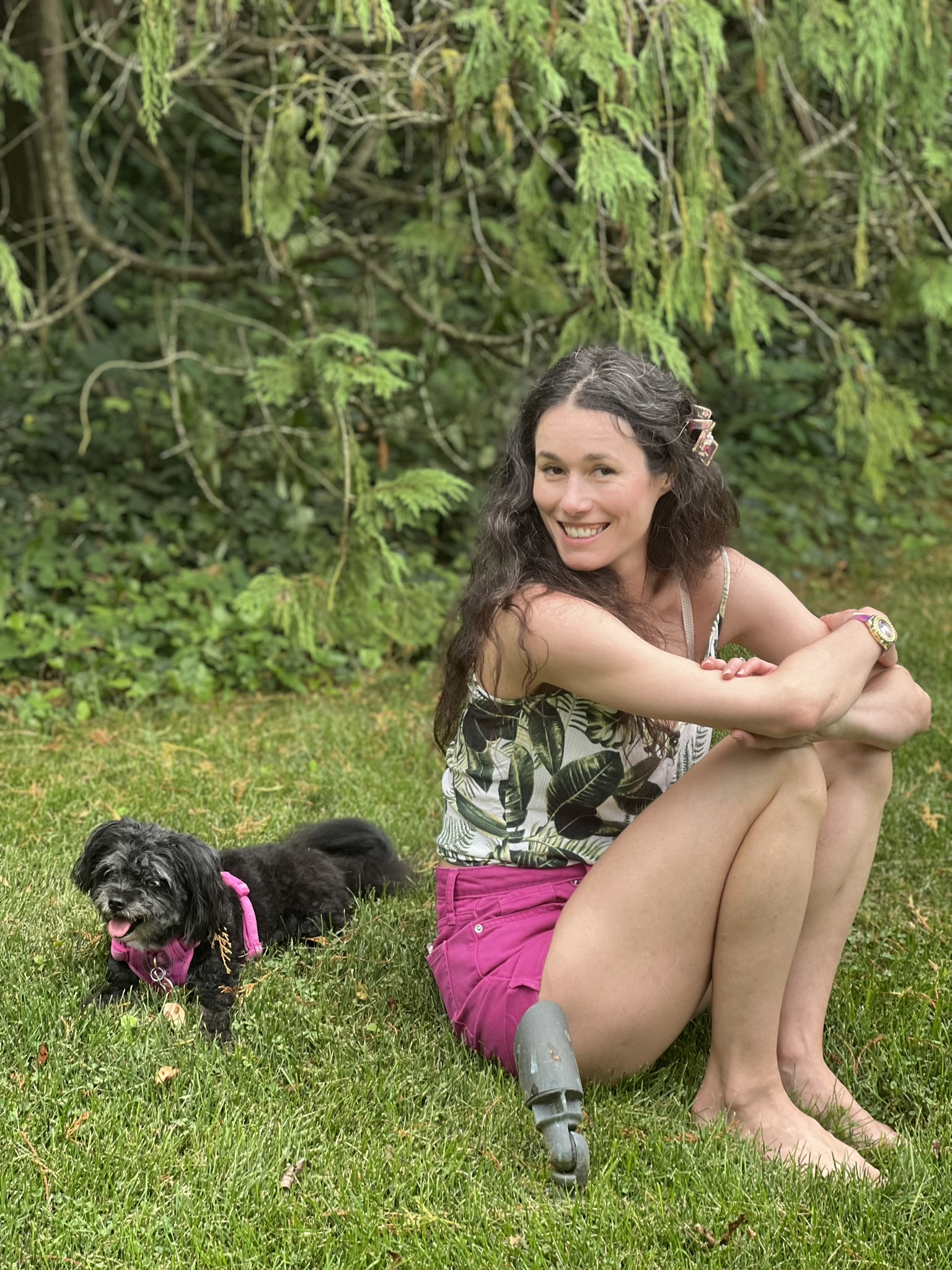 Sherah and Stella relaxing on the lawn